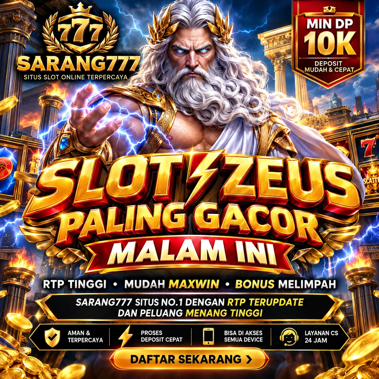 SARANG777: Main Santai Tapi Bisa Kaya di Situs Slot Zeus Gacor Malam Ini